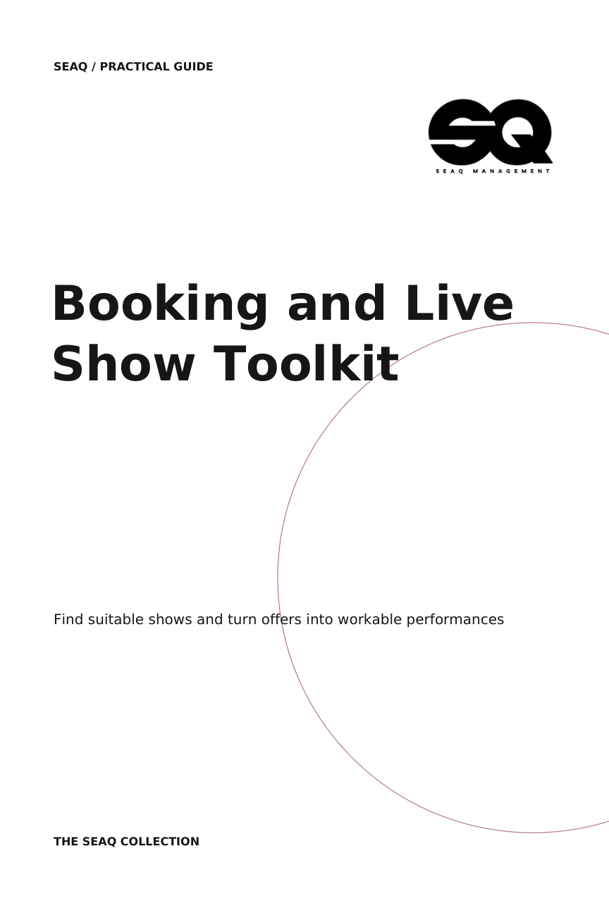 Booking and Live Show Toolkit — SEAQ Management cover